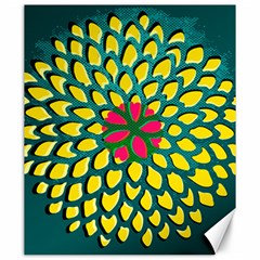 Sunflower Flower Floral Pink Yellow Green Canvas 20  X 24   by Alisyart