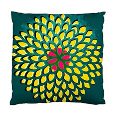 Sunflower Flower Floral Pink Yellow Green Standard Cushion Case (one Side) by Alisyart