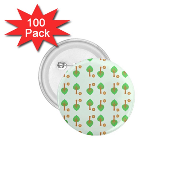 Tree Circle Green Yellow Grey 1.75  Buttons (100 pack) 