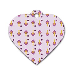 Tree Circle Purple Yellow Dog Tag Heart (two Sides) by Alisyart
