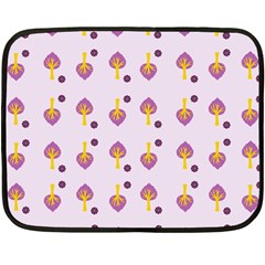 Tree Circle Purple Yellow Double Sided Fleece Blanket (mini) 