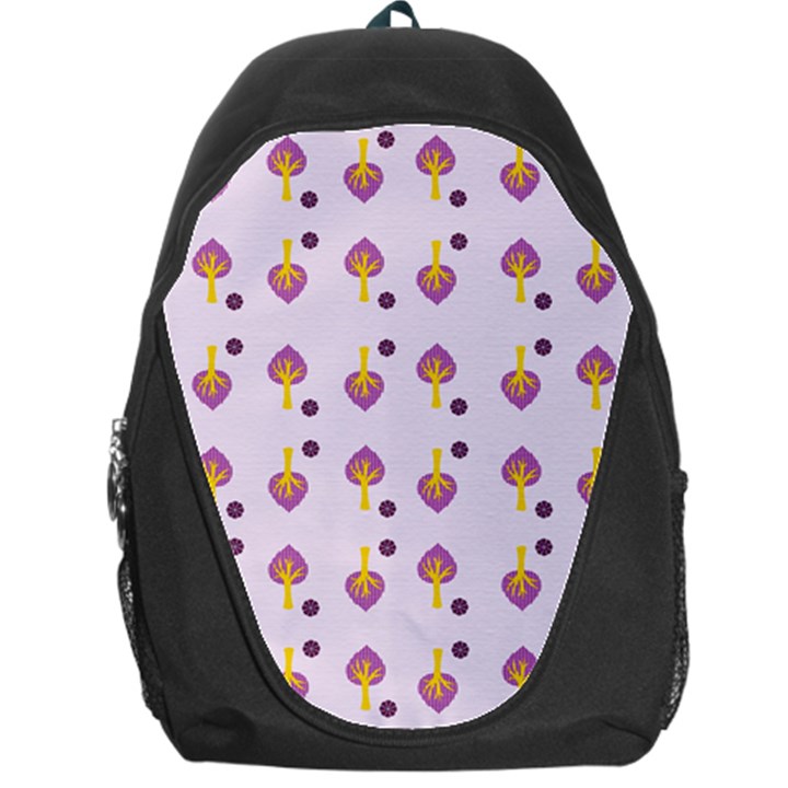 Tree Circle Purple Yellow Backpack Bag