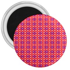 Roll Circle Plaid Triangle Red Pink White Wave Chevron 3  Magnets by Alisyart