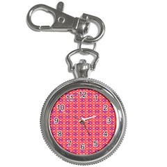 Roll Circle Plaid Triangle Red Pink White Wave Chevron Key Chain Watches by Alisyart