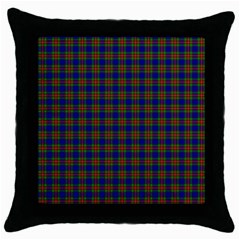 Tartan Fabrik Plaid Color Rainbow Throw Pillow Case (black)