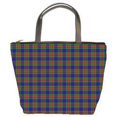 Tartan Fabrik Plaid Color Rainbow Bucket Bags