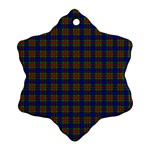 Tartan Fabrik Plaid Color Rainbow Snowflake Ornament (Two Sides) Back