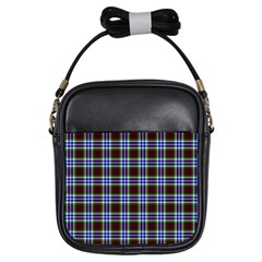 Tartan Fabrik Plaid Color Rainbow Triangle Girls Sling Bags