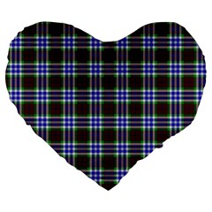 Tartan Fabrik Plaid Color Rainbow Triangle Large 19  Premium Heart Shape Cushions by Alisyart