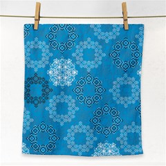 Flower Star Blue Sky Plaid White Froz Snow Face Towel