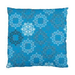 Flower Star Blue Sky Plaid White Froz Snow Standard Cushion Case (two Sides)