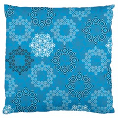 Flower Star Blue Sky Plaid White Froz Snow Standard Flano Cushion Case (two Sides)