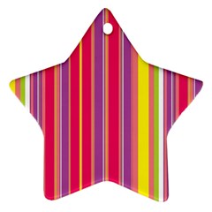 Stripes Colorful Background Ornament (star) by Simbadda