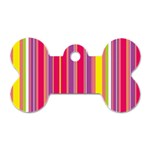 Stripes Colorful Background Dog Tag Bone (Two Sides) Front