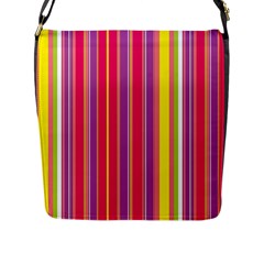 Stripes Colorful Background Flap Messenger Bag (l)  by Simbadda