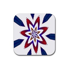 Fractal Flower Rubber Coaster (square) 