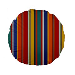 Stripes Background Colorful Standard 15  Premium Flano Round Cushions by Simbadda