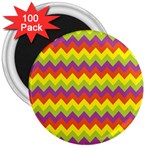 Colorful Zigzag Stripes Background 3  Magnets (100 pack) Front