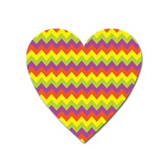 Colorful Zigzag Stripes Background Heart Magnet by Simbadda