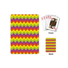 Colorful Zigzag Stripes Background Playing Cards (mini)  by Simbadda
