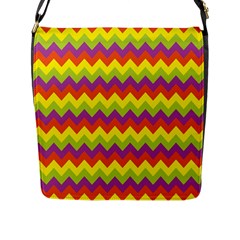 Colorful Zigzag Stripes Background Flap Messenger Bag (l)  by Simbadda