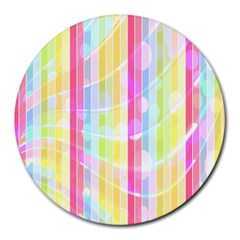 Abstract Stripes Colorful Background Round Mousepads