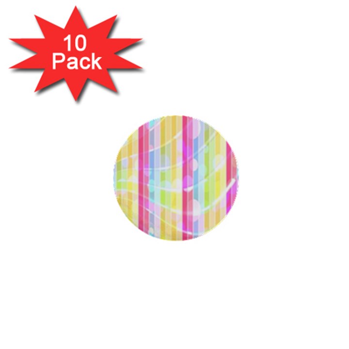 Abstract Stripes Colorful Background 1  Mini Buttons (10 pack) 