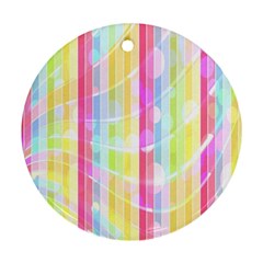 Abstract Stripes Colorful Background Round Ornament (two Sides) by Simbadda
