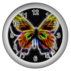 Fractal Butterfly Wall Clocks (silver) 