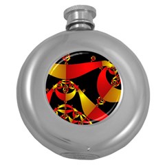 Fractal Ribbons Round Hip Flask (5 Oz)