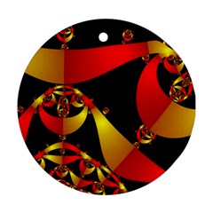 Fractal Ribbons Round Ornament (two Sides) by Simbadda