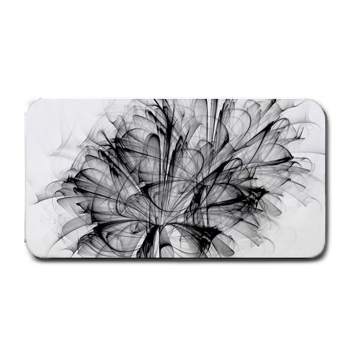 Fractal Black Flower Medium Bar Mats