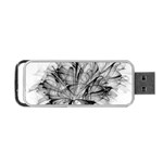 Fractal Black Flower Portable USB Flash (Two Sides) Front