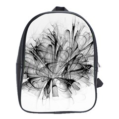 Fractal Black Flower School Bags (xl)  by Simbadda