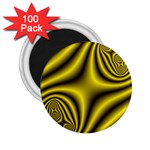 Yellow Fractal 2.25  Magnets (100 pack)  Front