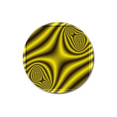 Yellow Fractal Magnet 3  (round) by Simbadda