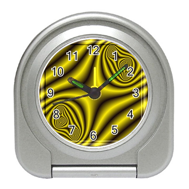 Yellow Fractal Travel Alarm Clocks