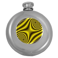 Yellow Fractal Round Hip Flask (5 Oz)