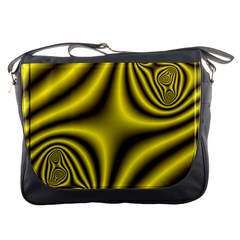 Yellow Fractal Messenger Bags by Simbadda