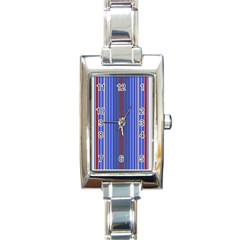 Colorful Stripes Rectangle Italian Charm Watch