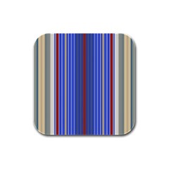 Colorful Stripes Rubber Square Coaster (4 pack) 