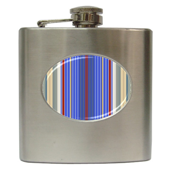 Colorful Stripes Hip Flask (6 oz)