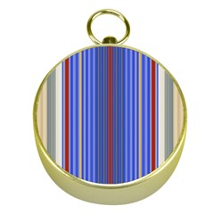 Colorful Stripes Gold Compasses