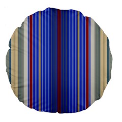 Colorful Stripes Large 18  Premium Flano Round Cushions