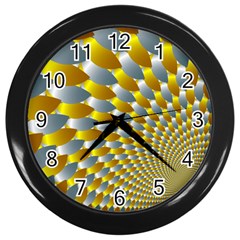 Fractal Spiral Wall Clocks (black) by Simbadda