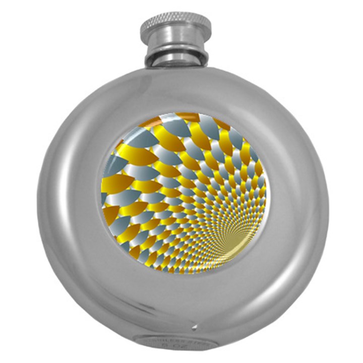 Fractal Spiral Round Hip Flask (5 oz)