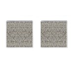 Silver Tropical Print Cufflinks (Square) Front(Pair)