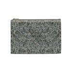 Silver Tropical Print Cosmetic Bag (Medium)  Front