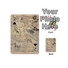 Vintage Newspaper  Playing Cards 54 (mini)  by Valentinaart