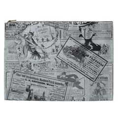 Vintage Newspaper  Cosmetic Bag (xxl)  by Valentinaart